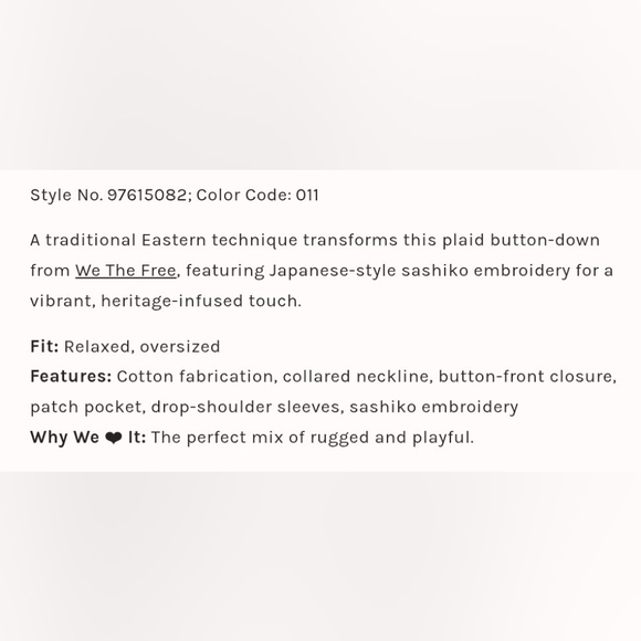 We The Free Embroidered Sashiko Shirt - Picture 2 of 11